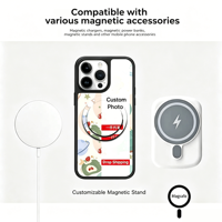 Coque de téléphone en acrylique magnétique givré et porcelaine cristalline pour Apple 17PROMAX/17, personnalisable avec des photos basées sur des images fournies