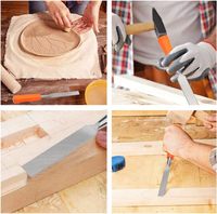Ciseau à bois durable pour la menuiserie, tête plate de largeur pour la sculpture, acier à haute teneur en carbone et manche en PVC pour outil à main pour le travail du bois