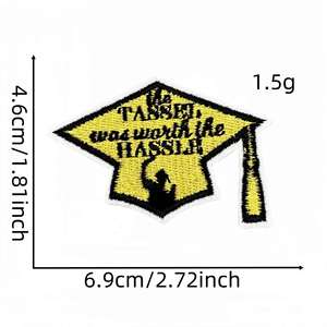 Écussons brodés thermocollants pour uniforme de diplômé de saison des remises de diplômes - Product Image 5