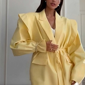 New Autumn and Winter Hot <strong>Sale</strong> Fashion Waist-cinching Slimming Tie-waist Loose Versatile V-neck <strong>Coat</strong> for <strong>Women</strong> - Product Image 6
