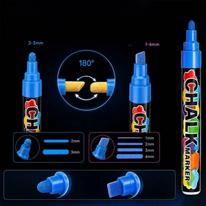 Rotulador de tiza líquida de 24 colores con punta suave de 4 mm para ventana LED, pared, vidrio, nevera, con diseño gratuito y borrado en húmedo - Product Image 2