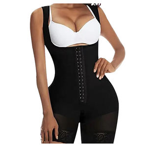 Body sculptant taille haute grande taille post-partum avec bretelles et fermeture éclair à boutons dans le bas pour un maintien abdominal ajusté - Product Image 1