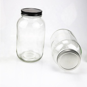 Rỗng 2L 2000Ml Thủy Tinh Mason Jar Vòng Thực Phẩm Container Lưu Trữ Chai <span class=keywords><strong>Canning</strong></span> Jar Dưa Chua Mật Ong MứT ThủY Tinh Jar Với Kim Loại Nắp - Product Image 1