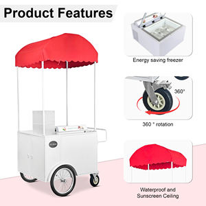 Mini Carro Eléctrico Móvil para Helados con Congelador y Pantalla, con Pedal de Empuje - Product Image 5