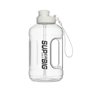 Borraccia da palestra con Logo personalizzato in plastica Bpa riutilizzabile in plastica Eco- Friendly bottiglia d'acqua trasparente motivazionale 2.6l 1.6l 1.8l 2.8l