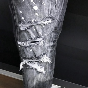 Vente en gros d'usine Jeans déchirés vintage délavés pour hommes Jeans épissés pour hommes Jeans tendance pour hommes - Product Image 5