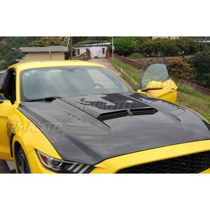 Couverture de moteur de voiture aspect fibre de carbone véritable pour Ford Mustang 2015-2017, kit carrosserie, accessoires de voiture, pièce de modification - Product Image 3