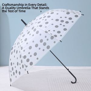 Parapluie transparent à pois avec logo personnalisé, manche long, en POE, avec crochet en J, imperméable, pour femmes et enfants, vente en gros - Product Image 4