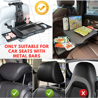 Table de siège arrière multifonctionnelle pour voiture, support de tablette monté sur l'appuie-tête, pliable avec tiroir, porte-gobelet et support pour téléphone
