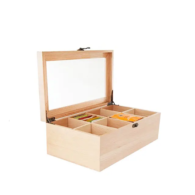 קופסות מתנת אריזת שקיות תה גלם עץ עיצוב מותאם אישית