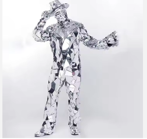 Le populaire nouvelle mode led robot argent miroir <span class=keywords><strong>costume</strong></span> argent femmes miroir <span class=keywords><strong>costume</strong></span> pour les fêtes performance - Product Image 1