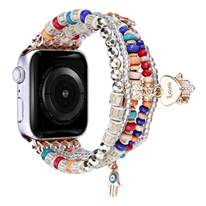 <span class=keywords><strong>Bracelet</strong></span> de montre en corde tressée, pierre naturelle, perles faites à la main, style bohème, pour montre connectée 38mm 40mm 41mm, pour montre-<span class=keywords><strong>bracelet</strong></span> - Product Image 1
