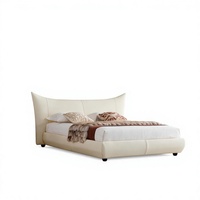 Lit King Size Moderne Réglable en Cuir Véritable avec Fonction Rafraîchissante pour Hôtels de Luxe Français et Mobilier Immobilier
