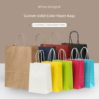 Sacs en papier kraft imprimables avec logo, sacs mini pour restauration rapide, sacs à collation pour restaurant, sacs cadeaux de vacances, vente en gros