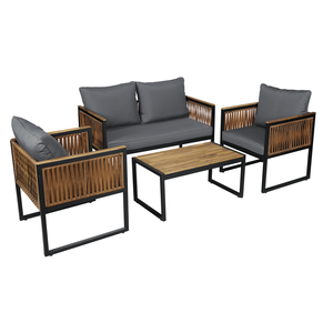 Muebles de Jardín Personalizados de Ratán con Tablero de Madera de Acacia y Estructura de Acero con Recubrimiento en Polvo, Consulte Ahora - Product Image 5