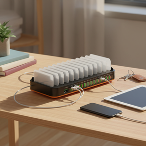 Station de charge USB multi-ports 420W, chargeur rapide de bureau avec 14 ports USB-A et 15 ports Type-C pour téléphone, Android et ordinateur portable - Product Image 2