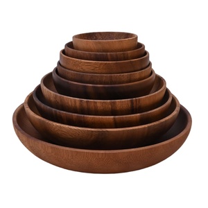 Vendita all'ingrosso calda in legno piatti da portata riutilizzabili per insalata di legno ciotole in legno naturale per uso domestico Hotel utensili da cucina - Product Image 3