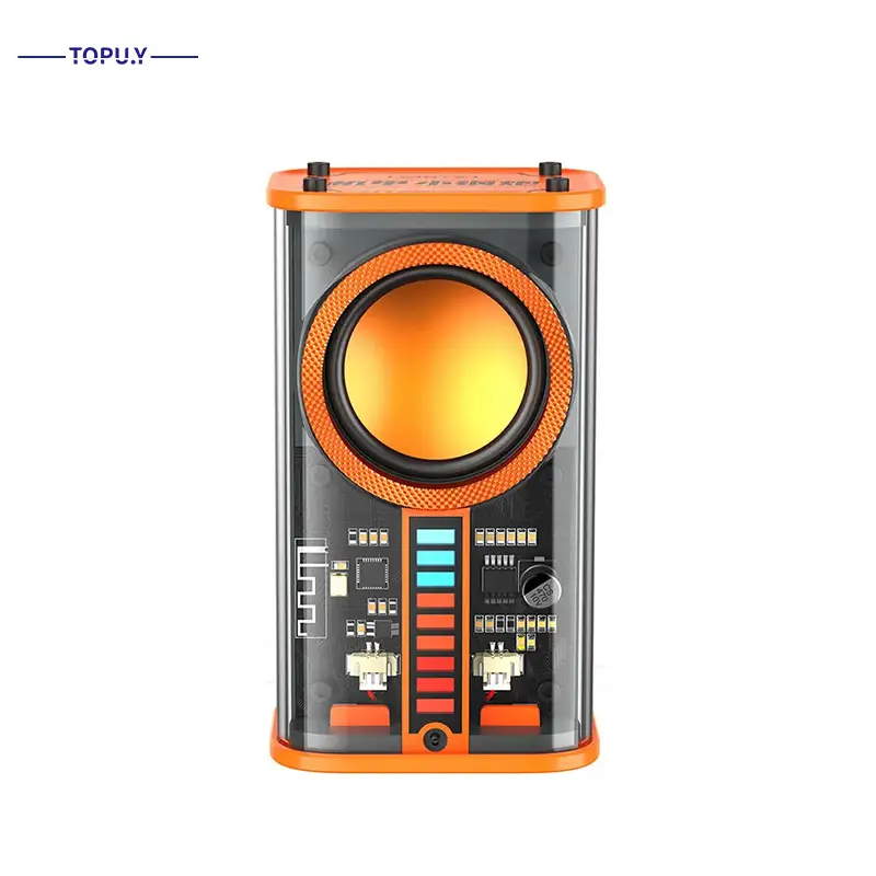 TOPU.Y Transparent Wireless Bluetooth Speaker Portable Mini Subwoofer Support 3d Surround Sound Tws Series Audio Loudspeaker