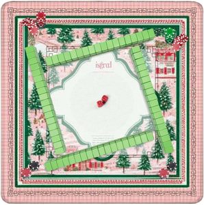 Funda para mesa de Mahjong Pink Winter Wonderland, 31,5x31,5 pulgadas, árboles nevados, casas rojas, antideslizante, reducción de ruido, para dominó y póquer - Product Image 6
