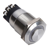ONPOW 19mm potentiomètre à bouton-poussoir LAS1GQH-11E/L/S