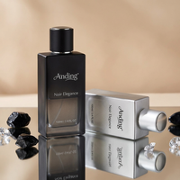 Botella de Perfume Rectangular Vacía de Vidrio de Lujo de 100 ml, Color Ámbar Dorado, Personalizable, de Alta Calidad, al por Mayor, del Fabricante Anding