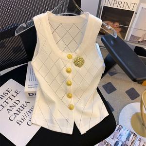 Nouveau Débardeur Coupe Ajustée à Col en V sans Manches Tendance et Décontracté - Product Image 3