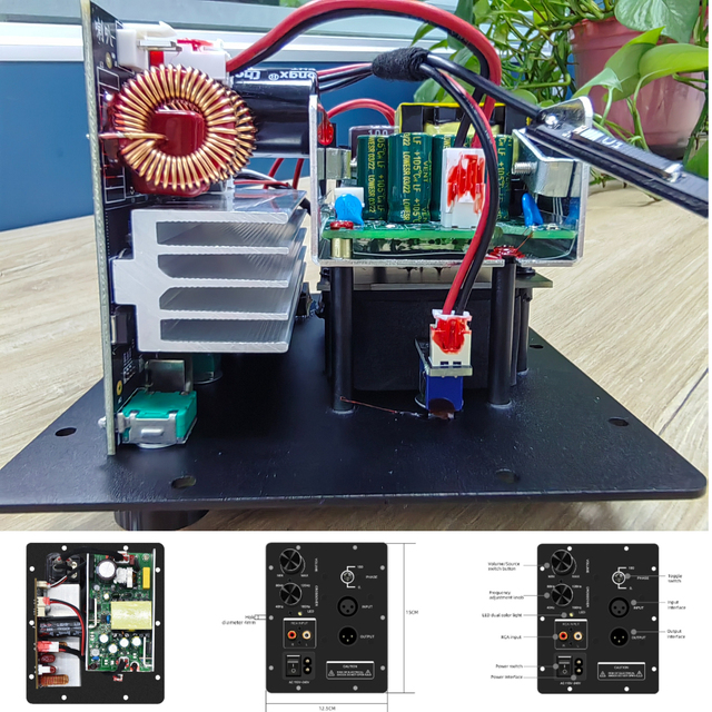 A320W+ Metal Home Amplifier Subwoofer Plate | 200W Class D DSP Board with Wireless Input for DIY Active Subwoofers Speakers