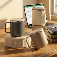 Tasse de voyage moderne en acier inoxydable de 400 ml (14 oz) avec deux modes de consommation, isolation thermique, cadeau d'affaires