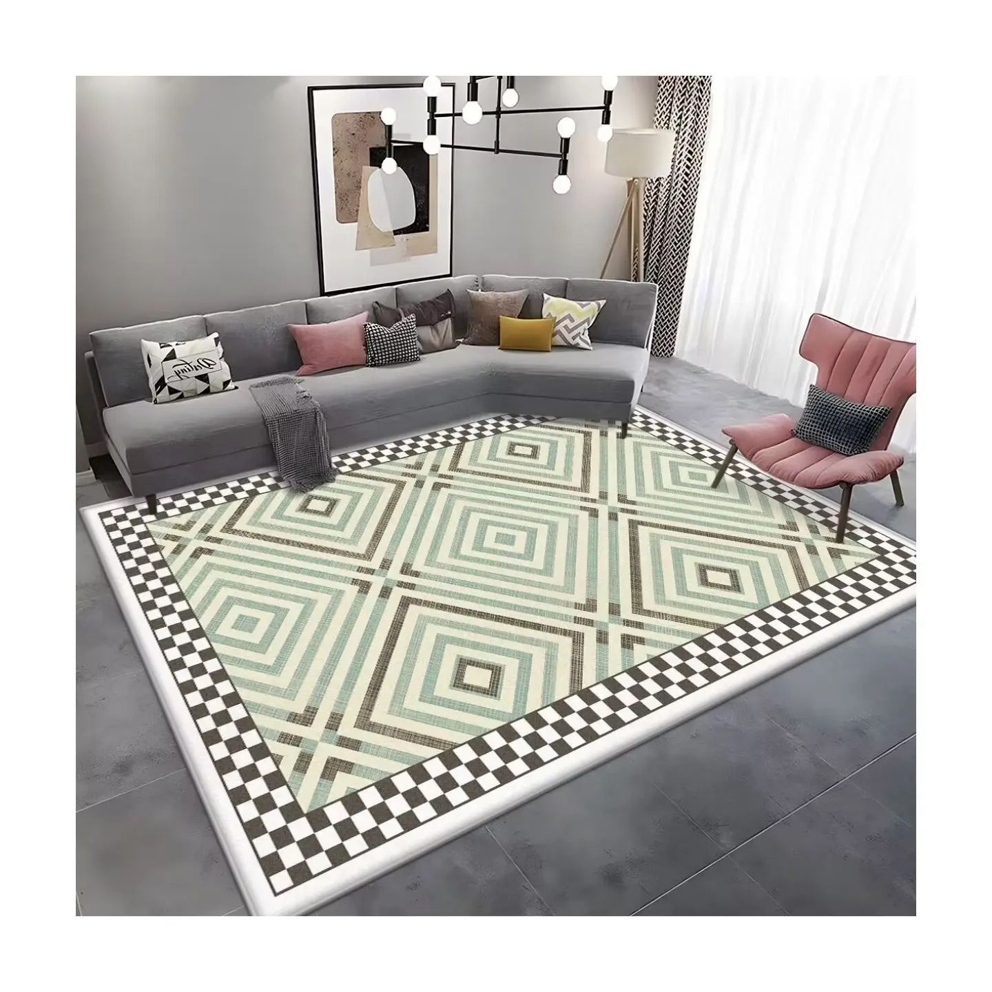 Karpet area anti licin khusus untuk dekorasi kamar tidur dan ruang tamu karpet rumah bermotif area karpet dapat dicuci dengan mesin