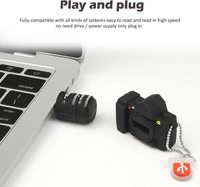 Gitra Clé USB en PVC personnalisée en forme de caméra Clé USB avec chaîne à billes Promotions Cadeaux promotionnels
