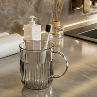 Tasses à café en verre côtelé en gros, tasses à thé en verre avec poignées élargies pour expresso, cappuccino, thé en sachet, latte
