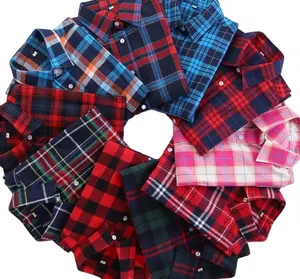 best seller xxl xxxl 4xl plus size ladies fashion 100% cotton tartant checked flannel shirts