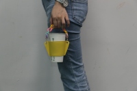 Porte-gobelet portable en cuir tendance, coloré, avec sangle, pour tasses réutilisables