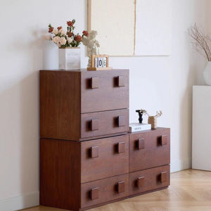 Armoire modulaire moderne en bois massif vintage <span class=keywords><strong>Carmen</strong></span>, table de chevet créative avec 2 tiroirs, porte à panneaux, chambre à coucher, salon, maison de luxe - Product Image 2