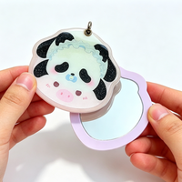 Porte-badge en PVC avec oreilles de chat de dessin animé Kawaii pour badge à épingle de 58 mm, pendentif porte-clés de jeu d'anime avec design étanche