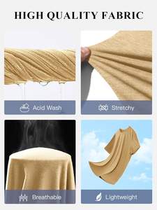 Camisetas de manga corta para hombre, camisa informal clásica con cuello redondo, Camisetas básicas ligeras de verano que absorben la humedad - Product Image 3