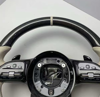 Volant en cuir blanc et fibre de carbone forgée pour Mercedes Benz W204 W205 W211 W213 W212 W222 EQA E550 G63 C63 AMG GT