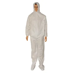 PPE הפנוי סרבל אנטי סטטי Microporous לנשימה סרבל עם הוד ומגפיים