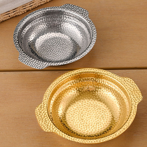 จานเสิร์ฟอาหารเกาหลีแบบกำหนดเองสำหรับร้านอาหาร จานสแตนเลสสำหรับซูคิยะคิ หม้อไฟแห้ง จานเสิร์ฟปาเอญ่าแบบตีลาย - Product Image 5