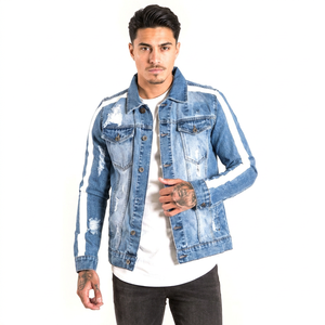<b>Denim</b> Jacket Manufacturer Oem Custom Mens Jean <b>Denim</b> Jacket Men Casual Bomber <b>Coats</b> Streetwear Windbreaker - Product Image 1