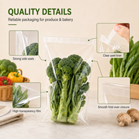 Sacs d'emballage transparents anti-buée pour fruits et légumes, personnalisables avec logo, en BOPP, sans buée, auto-adhésifs, pour produits frais