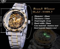 Herren-Luxusuhr der Top-Marke mit transparentem Zifferblatt, modischen Diamanten, leuchtendem Zahnradwerk und königlichem Design – Mechanische Skelett-Armbanduhr für Männer