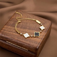 Bracelet porte-bonheur trèfle à quatre feuilles, luxueux et sophistiqué, polyvalent et élégant, bijoux en acier inoxydable 316l