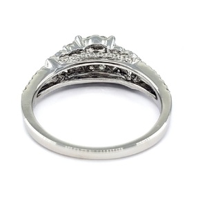 China Factory High Quality Fine Jewelry 18k Solid White Gold Real Diamond Luxury Wedding Engagement Rings Cluster for Women - Product Image 3
