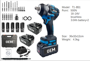 Clé <span class=keywords><strong>à</strong></span> chocs portable 21V <span class=keywords><strong>à</strong></span> couple élevé, moteur sans balais, batterie lithium-ion, tournevis électrique 500N - Product Image 6