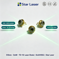 Diode laser verte Star Laser originale 510 nm 5 mW monomode, boîtier TO18, OEM pour module de pointeur laser de qualité professionnelle