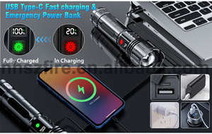 Torcia elettrica a LED di alta qualità con schermo di visualizzazione di potenza estremamente luminoso 5 modalità impermeabile con Zoom telescopico per campeggio all'aperto - Product Image 3