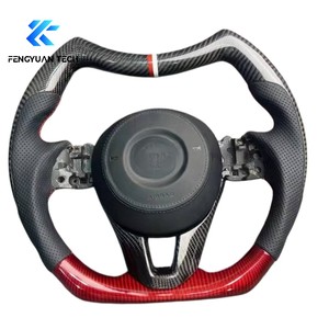 Volante de coche de cuero, alcantara y fibra de carbono forjada para <span class=keywords><strong>Mazda</strong></span> 3 6 CX3 CX5 CX4 CX8 CX9 <span class=keywords><strong>MX5</strong></span> CX-5 MX-5 BP BM KE 2014 - Product Image 2