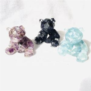 Pierres de guérison naturelles, sculptées en cristal, pierres de gravier en époxy, ours du macam et époxy pour la décoration, vente en gros, pièces - Product Image 4