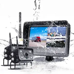 7 Inch Wireless Reversing Monitor Waterproof 28 IR Rear View Backup Camera System for Bus Trailer RV Farm Machine